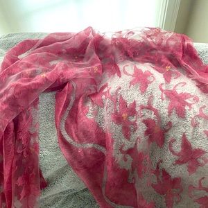 Pink & Gold Floral Scarf
